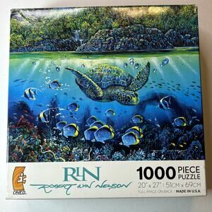 Ceaco Emerald Hana Honu Deep Sea Turtle 1000 Piece Jigsaw Puzzle - Sealed vn